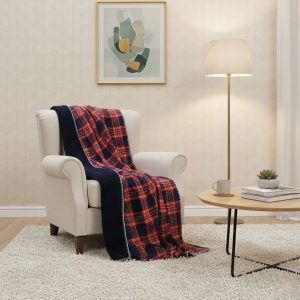 Nora Red Plaid Flannel Fleece Blanket