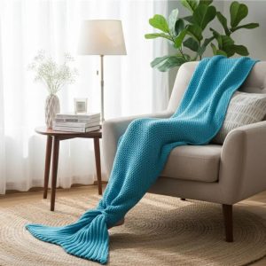 Isla Mermaid Tail Knit Blanket