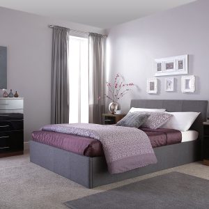 Ascot 150Cm Ottoman Grey Fabric