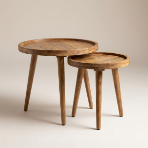 Solid Wood Nesting Accent Tables Set of 2